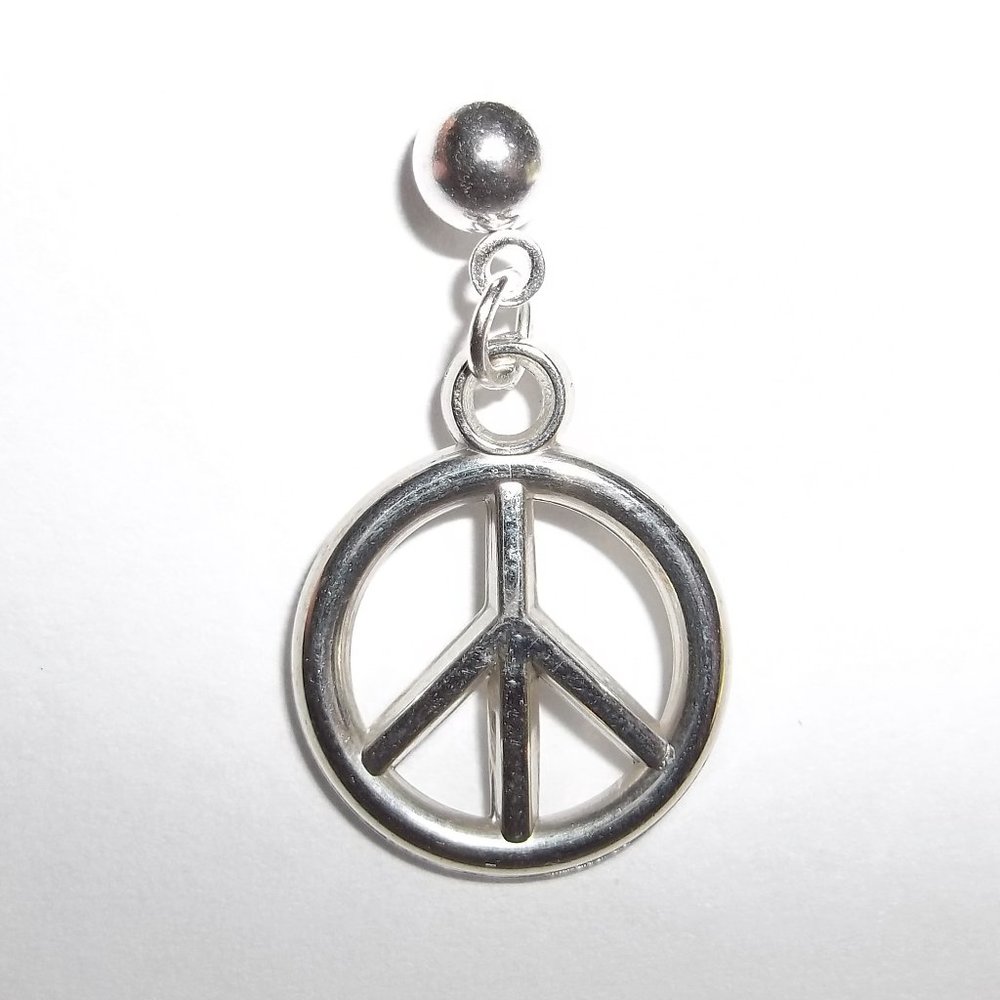 One Peace Symbol Earring Men's Unisex Jewelry Style Fashion Accessory Drop 7158
